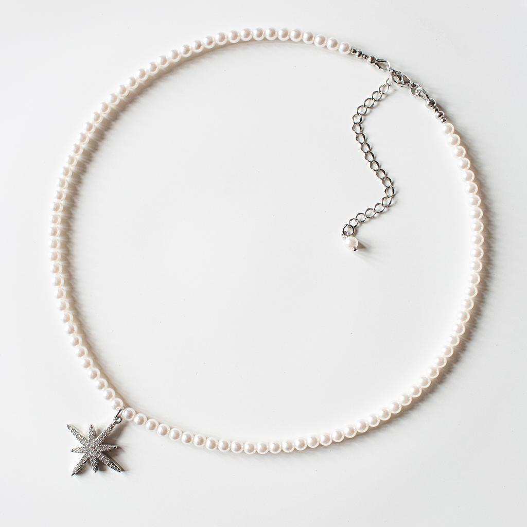 КОЛЬЕ ПУТЕВОДНАЯ ЗВЕЗДА / РОДИЙ