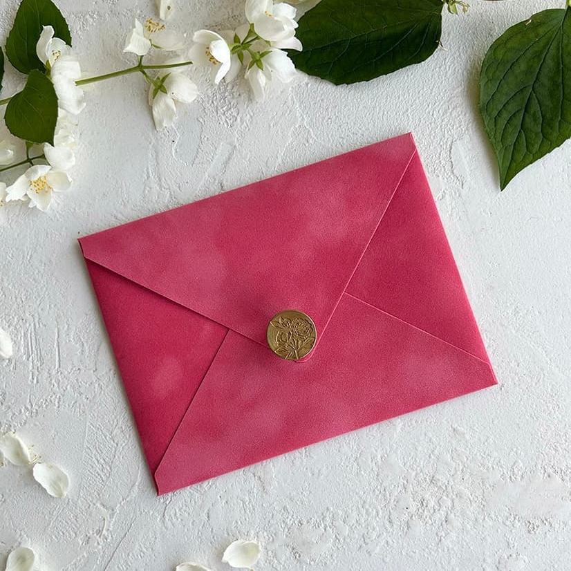 Коралловые бархатные конверты для сертификатов и открыток а6 а5