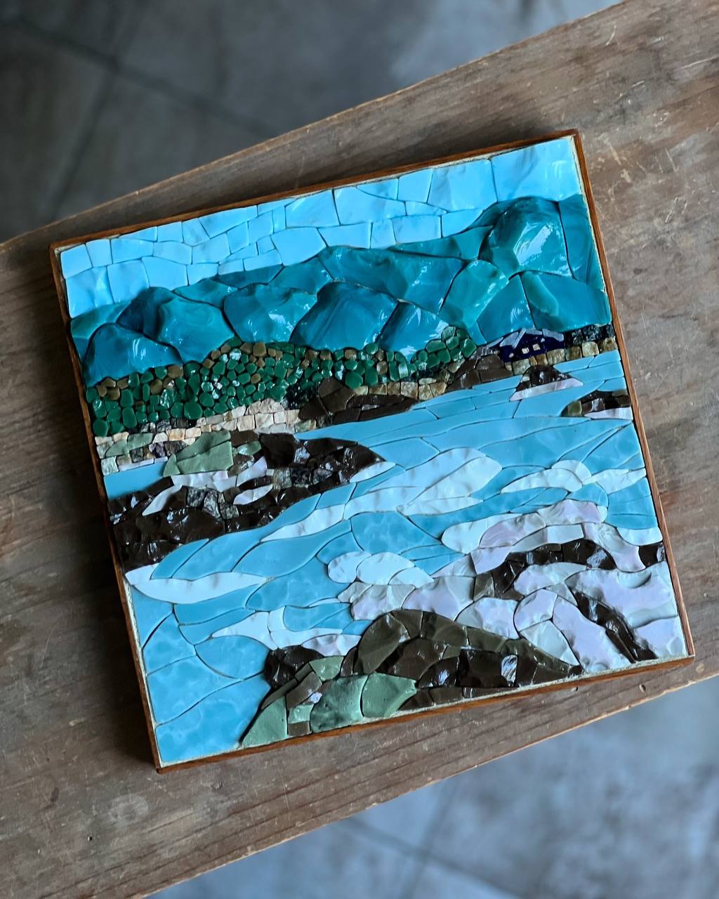 Мозаика "Отель в горах. Бирюзовая Катунь"