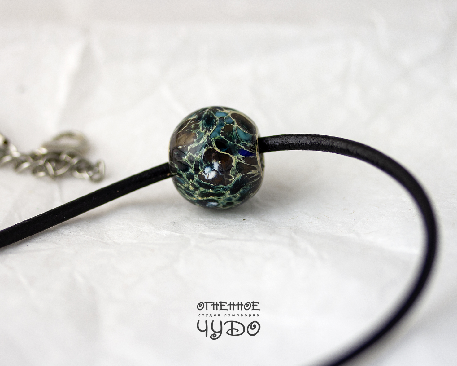 Бусина лэмпворк «Зимний лес»