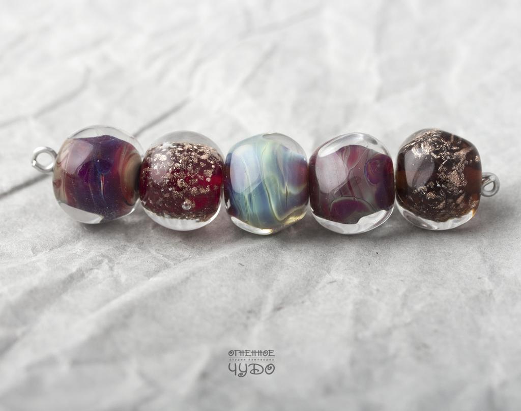 Бусины лэмпворк: набор для колье