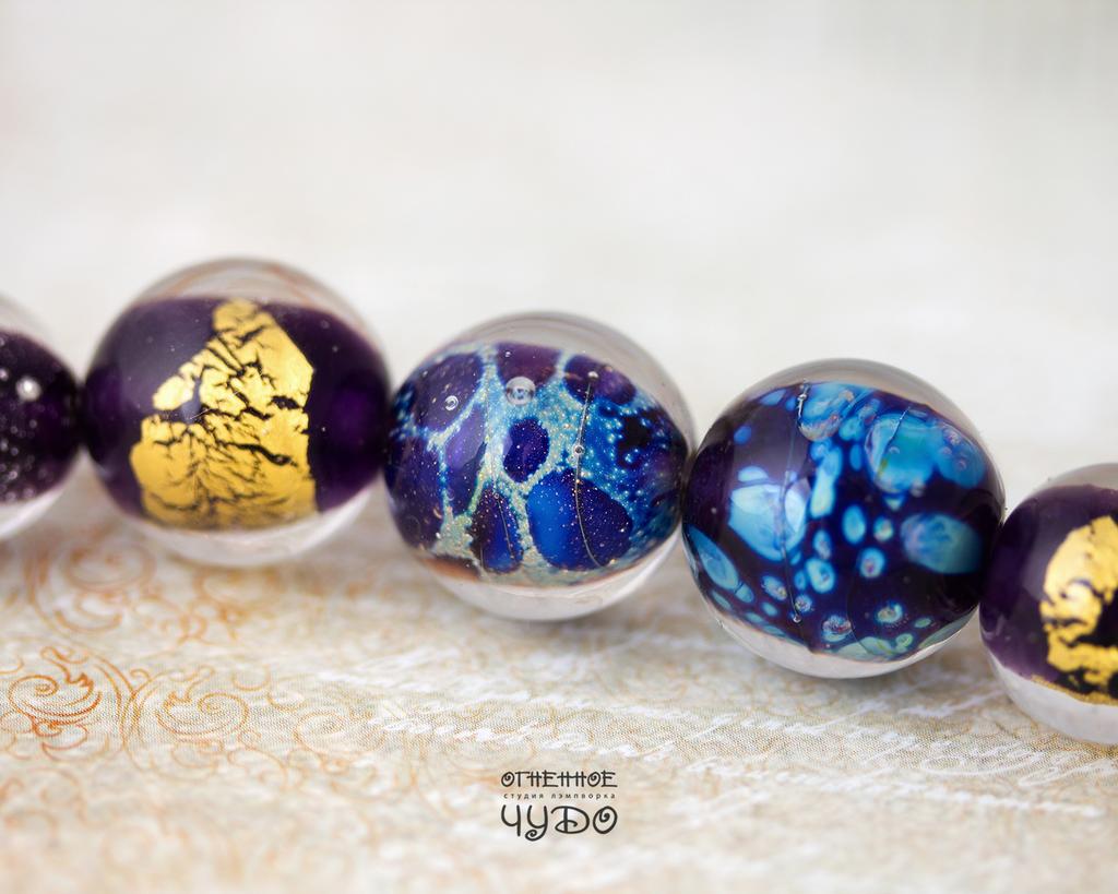 Бусины лэмпворк: набор для колье