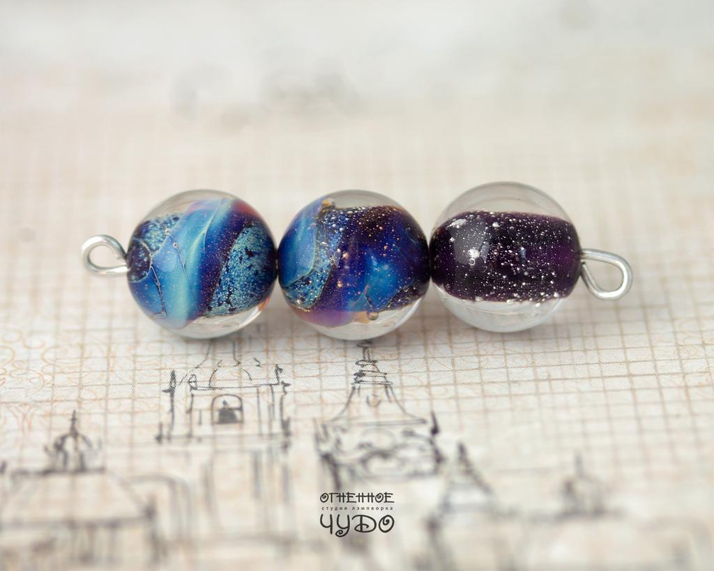 Бусины лэмпворк: набор для колье