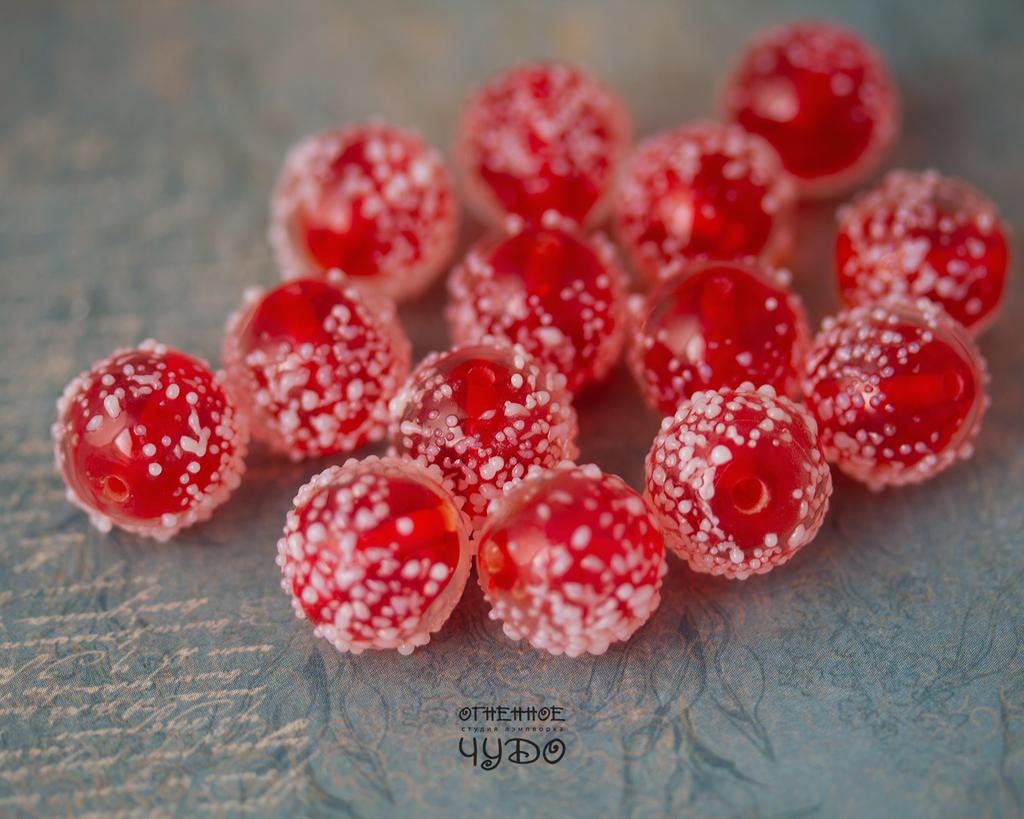 Бусины лэмпворк: «Мухоморные»