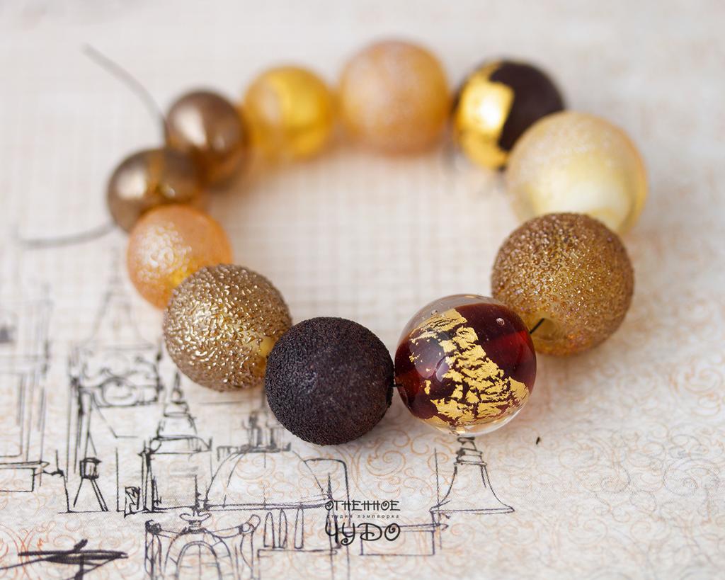 Бусины лэмпворк: «Три шоколада»