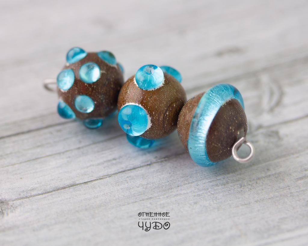 Бусины лэмпворк: «Амфитрита»