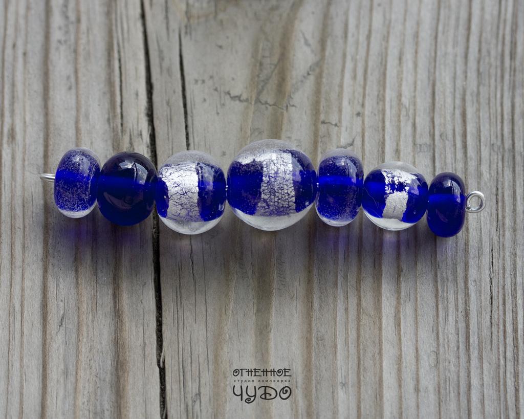 Бусины лэмпворк: набор для колье, браслета и др. украшений