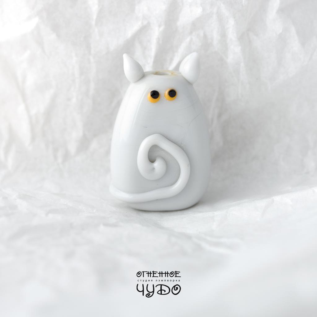 Бусина лэмпворк «Котик»_Сержик