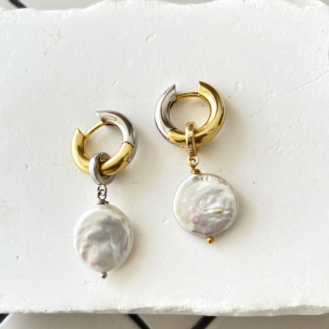 серьги с натуральным жемчугом