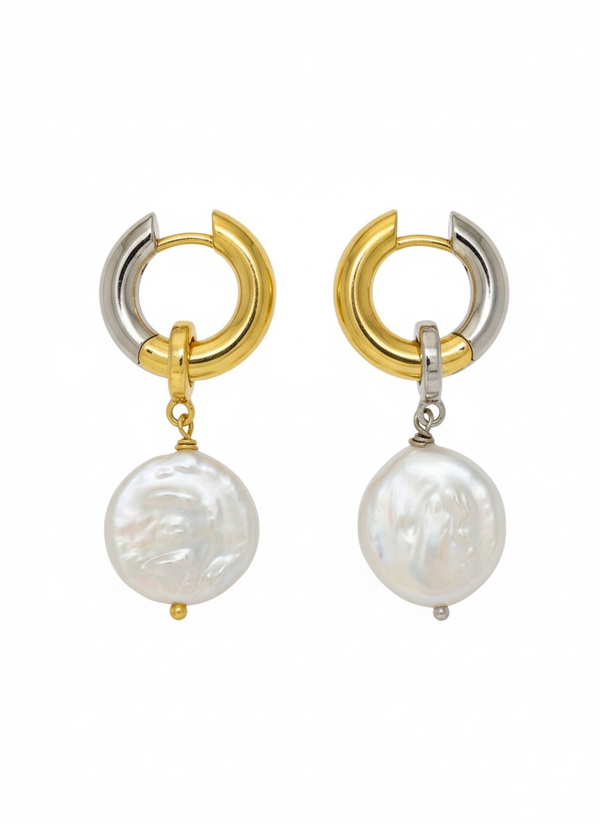 Серьги BiCOLOR с натуральным жемчугом