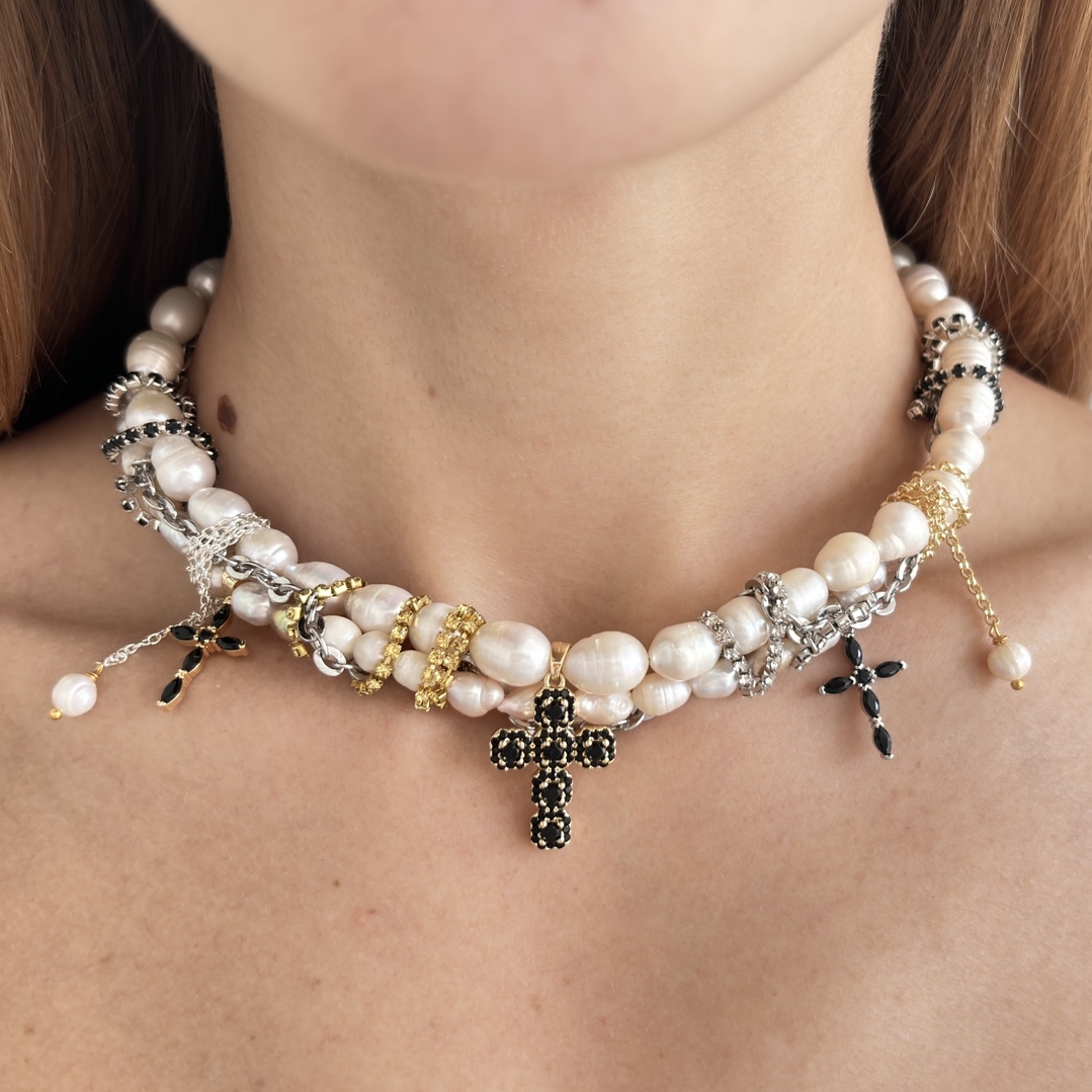 чокер из натурального жемчуга