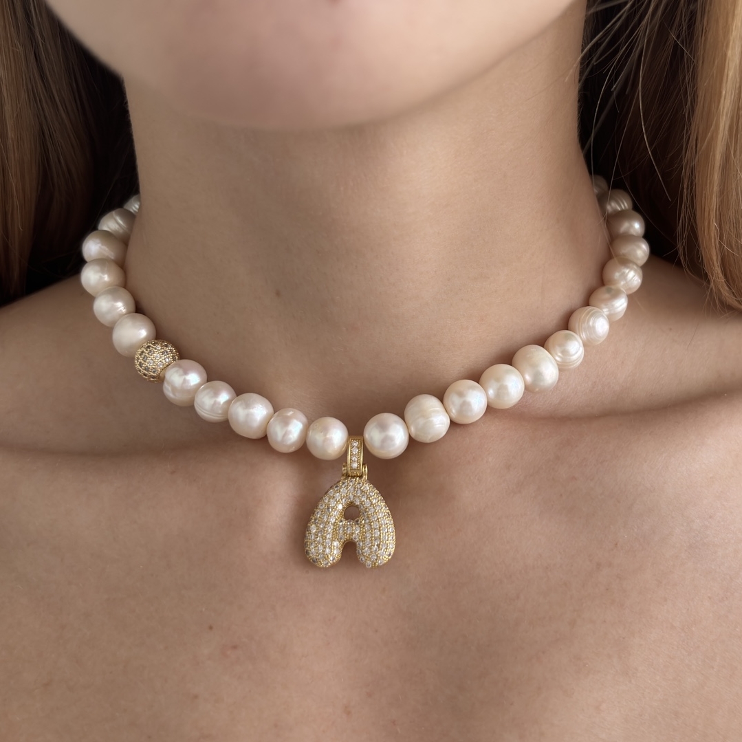колье из натурального жемчуга