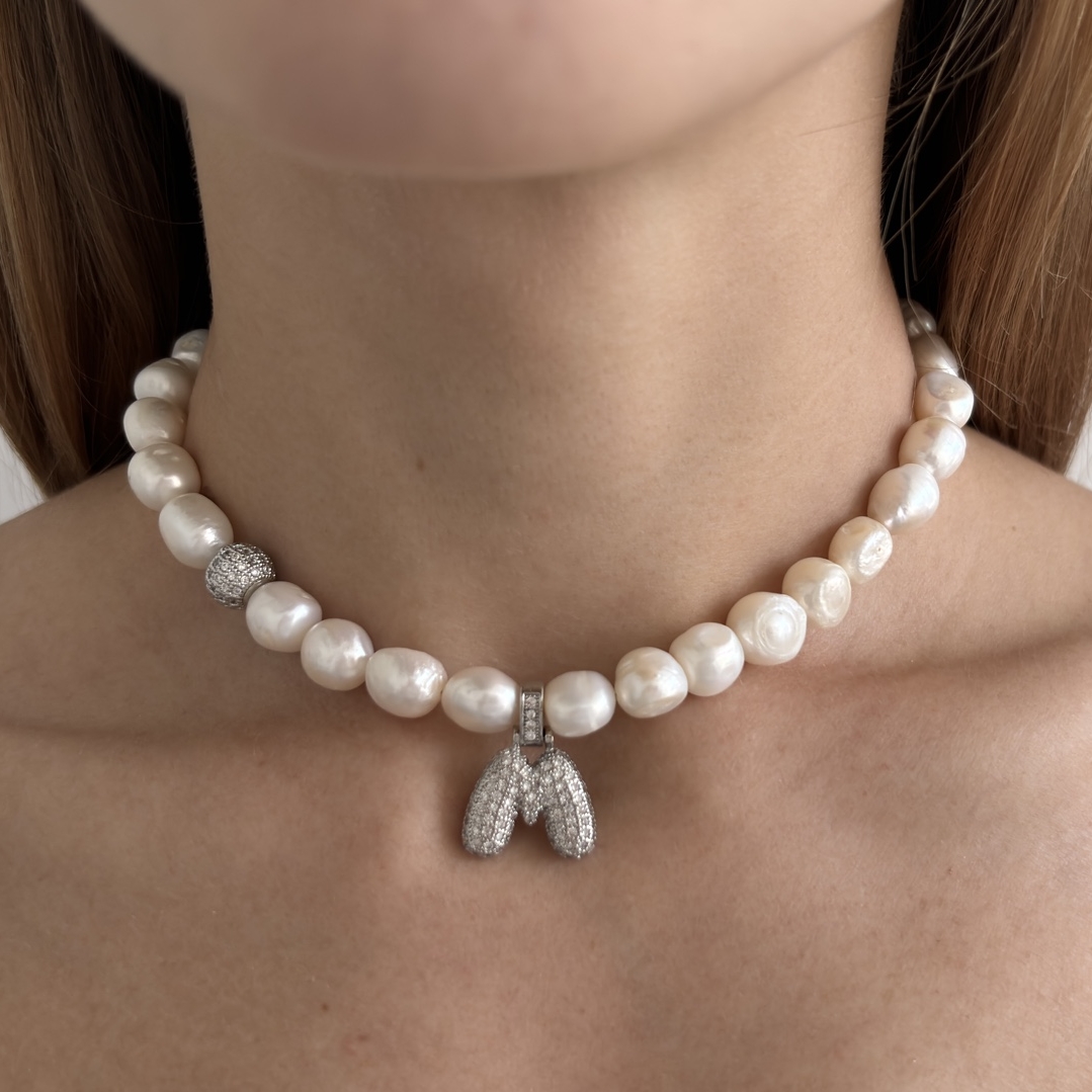 колье из натурального жемчуга