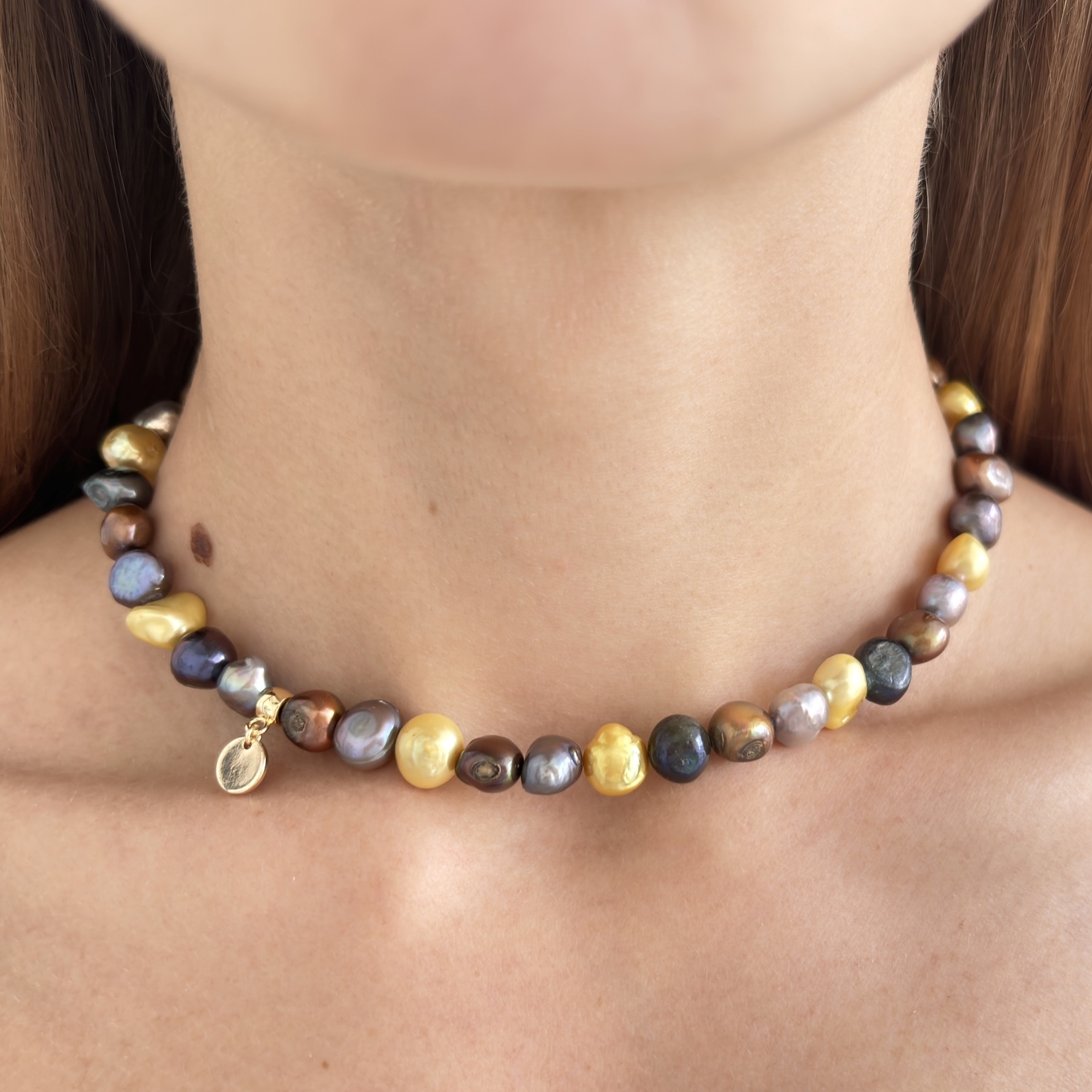 чокер из натурального жемчуга