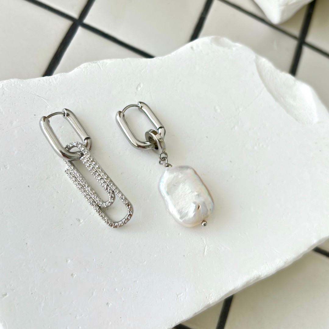 серьги с натуральным жемчугом