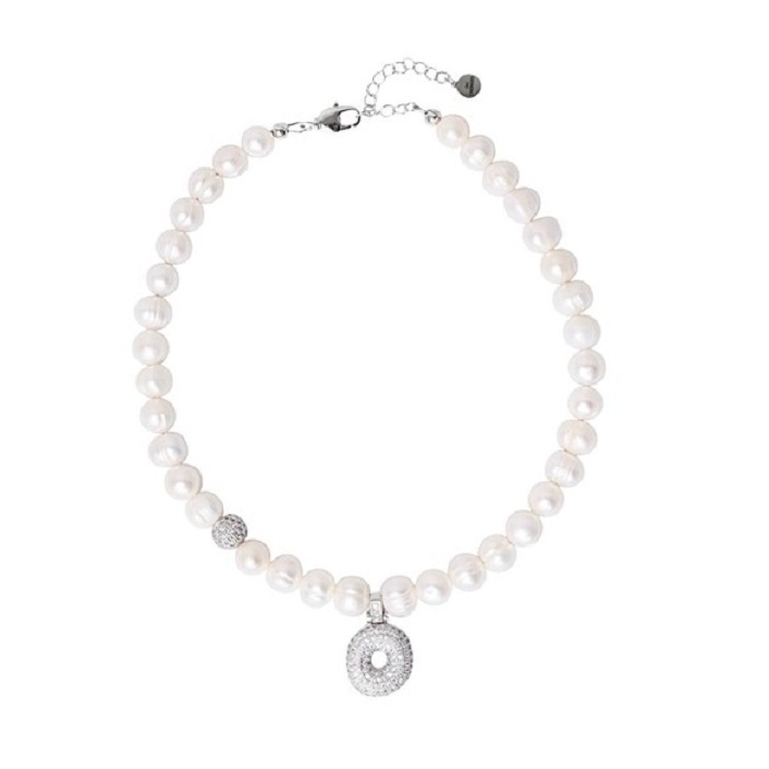 КОЛЬЕ БУКВА O silver