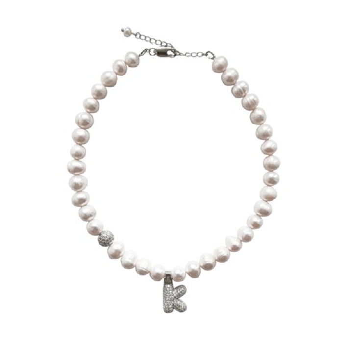 КОЛЬЕ БУКВА K silver