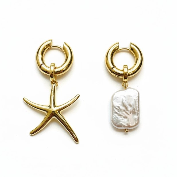 Серьги STAR+PEARL gold