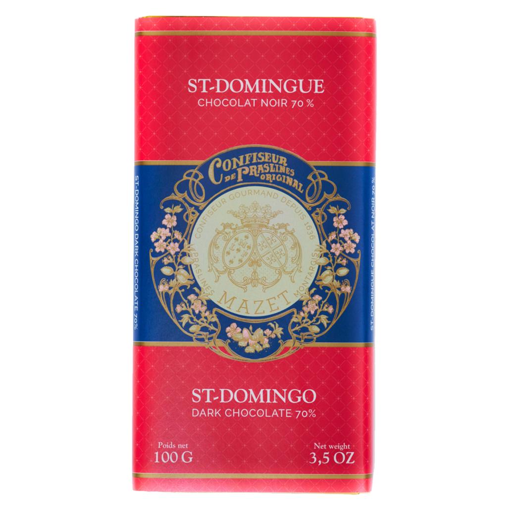 Плитка темного шоколада Mazet St Domingo 70%, 100 г
