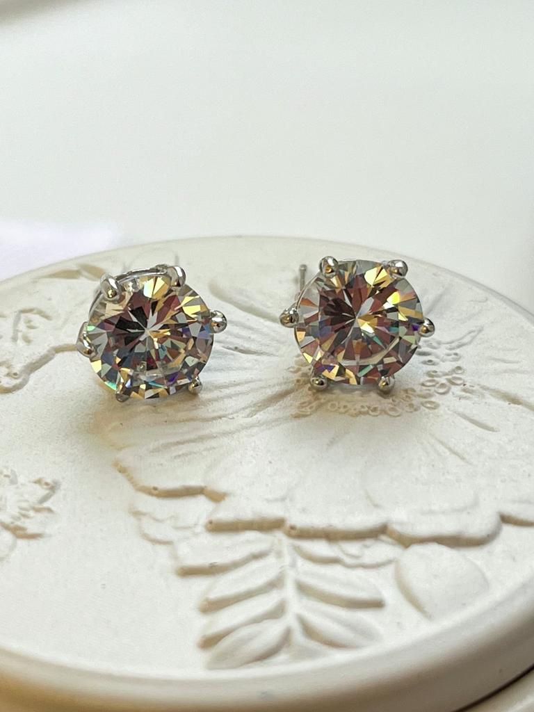 Серьги-пусеты с фианитами