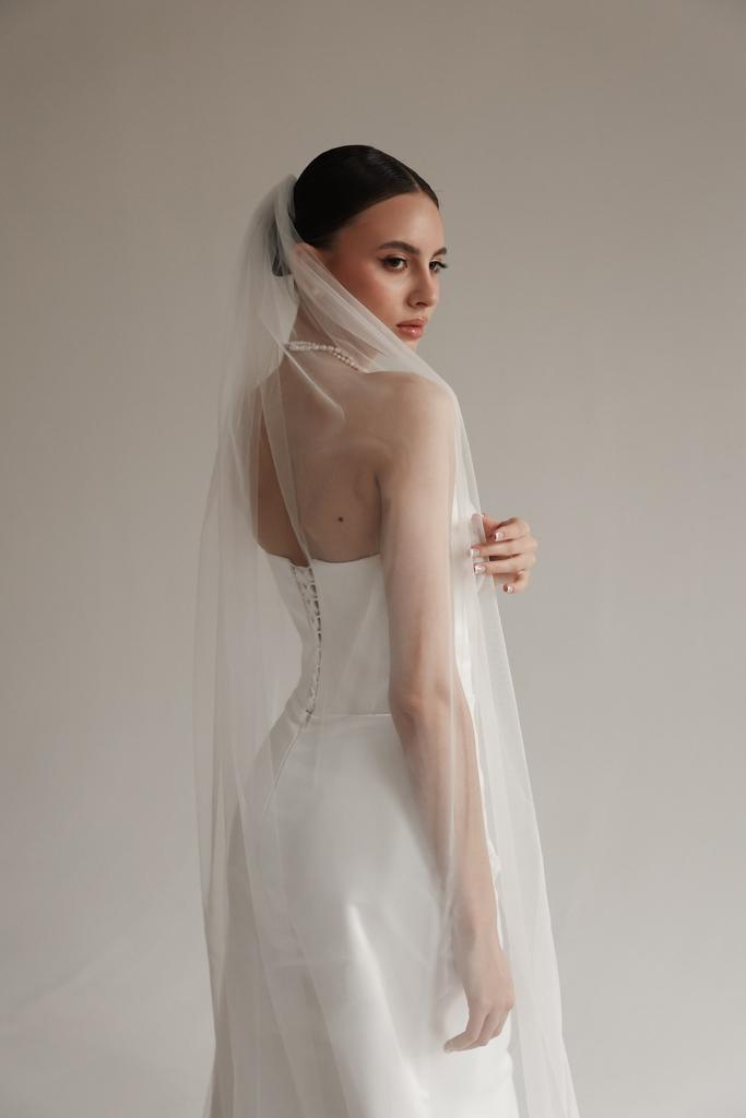 Свадебная фата однослойная длинная 150*180 в СПб