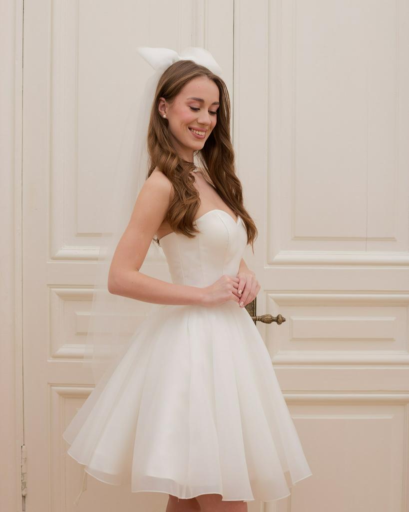 Свадебная фата с большим бантом