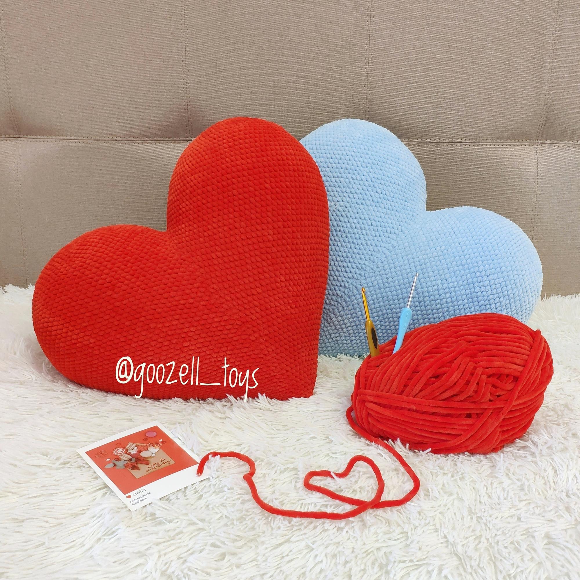 Мастер-класс "Большое вязаное сердце подушка"