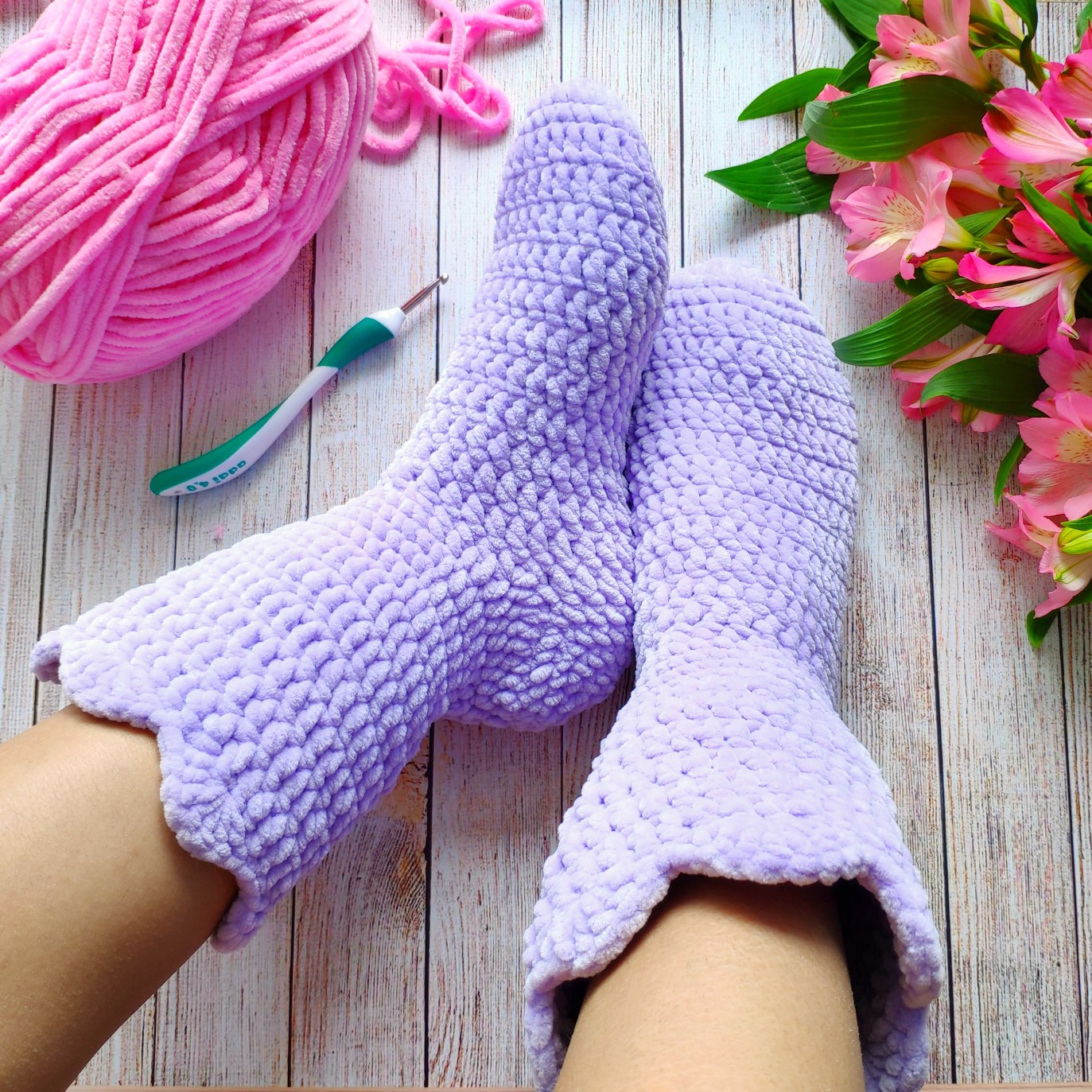 Схема вязания "Домашние сапожки" (скачайте по ссылке в описании)