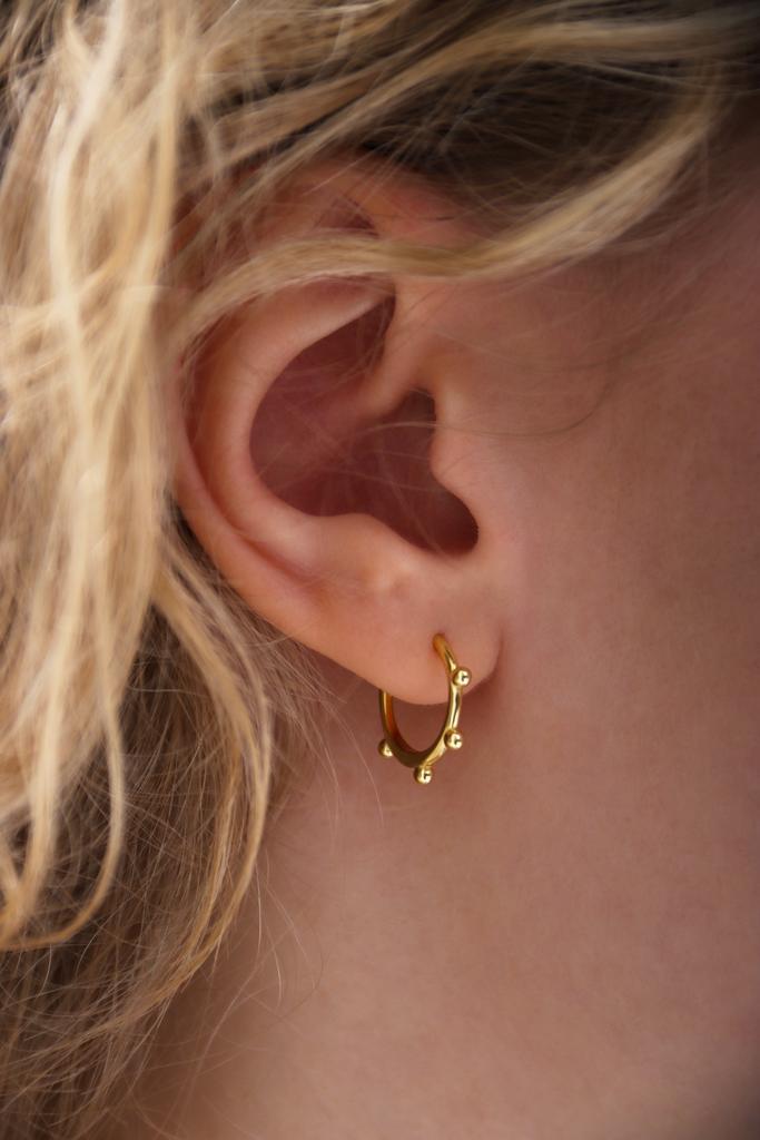 серьги-конго с маленькими шариками