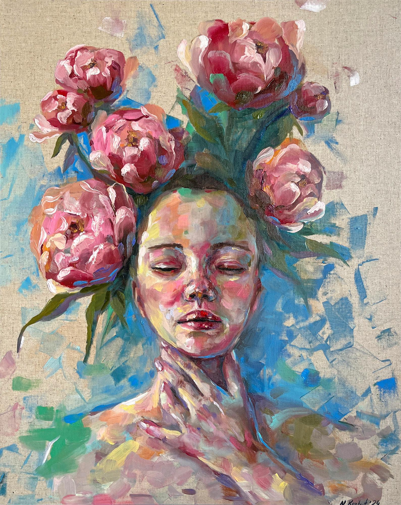 Девушка с пионами