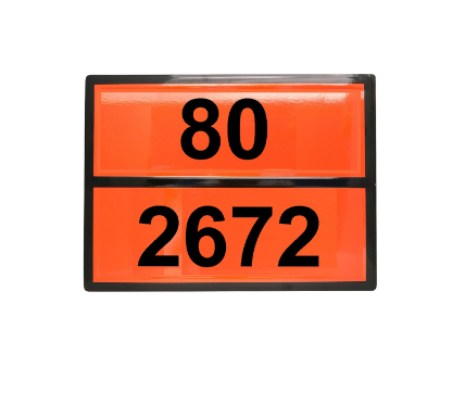 Табличка рельефная Опасный груз 2672-80 (аммиачная вода)