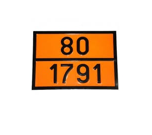 Табличка рельефная Опасный груз 1791-80 натрия гипохлорит