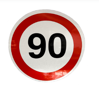 Знак Ограничение скорости ''90'' d 150 мм светоотражающий