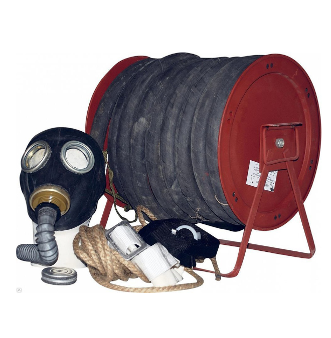 Противогаз ПШ-20 ЭРВ (1 резиновый шланг 20 м, ШМП, барабан, электроручная воздуходувка)