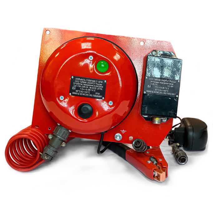 Устройство заземления АЦ УЗА-2МК-06 с заземляющим проводником, автономное питание 6,3В