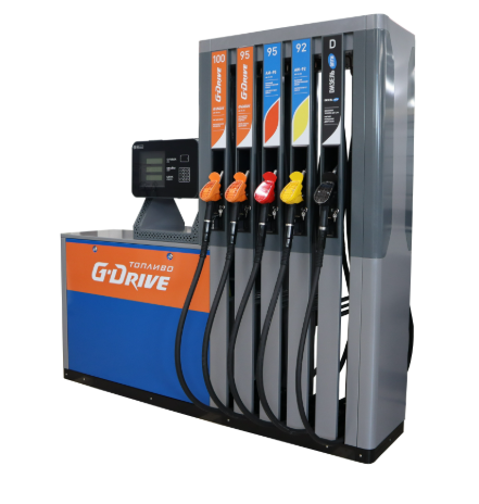 ТРК ТОПАЗ L250 10 рукавов, 5 вида топлива, напорная гидравлика, 50 л/мин, двухсторонняя ЖКИ или СДИ индикация, шланг 16 мм