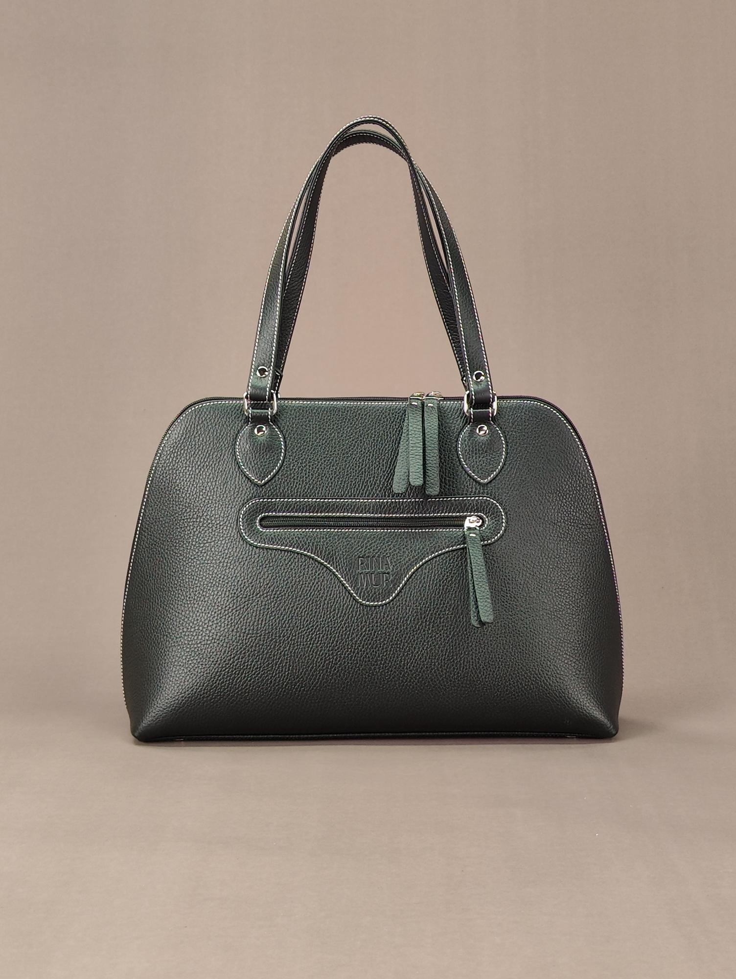 Сумка "Lady" черная с белой строчкой