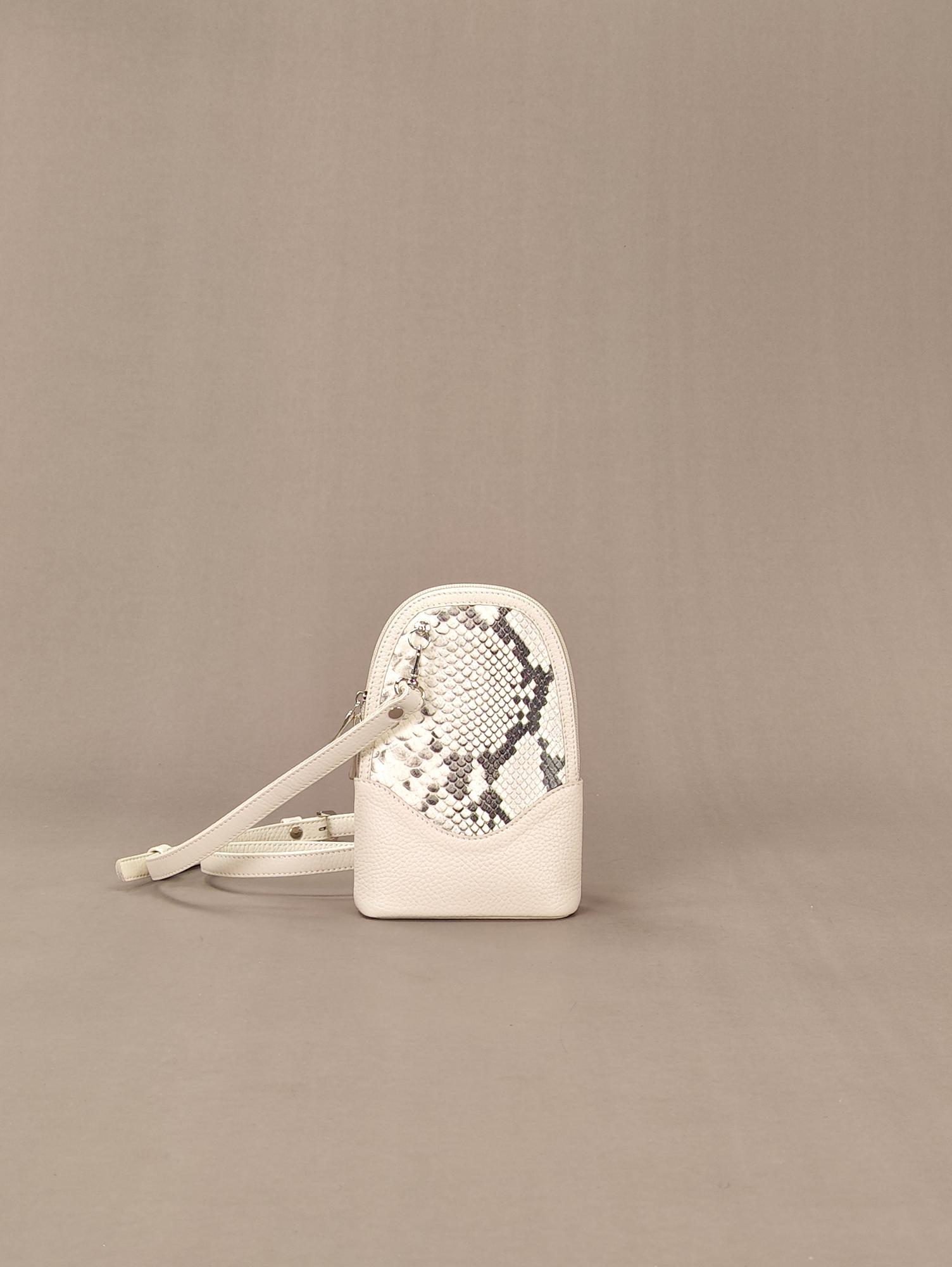 Сумка для телефона "Star" молоко+питон