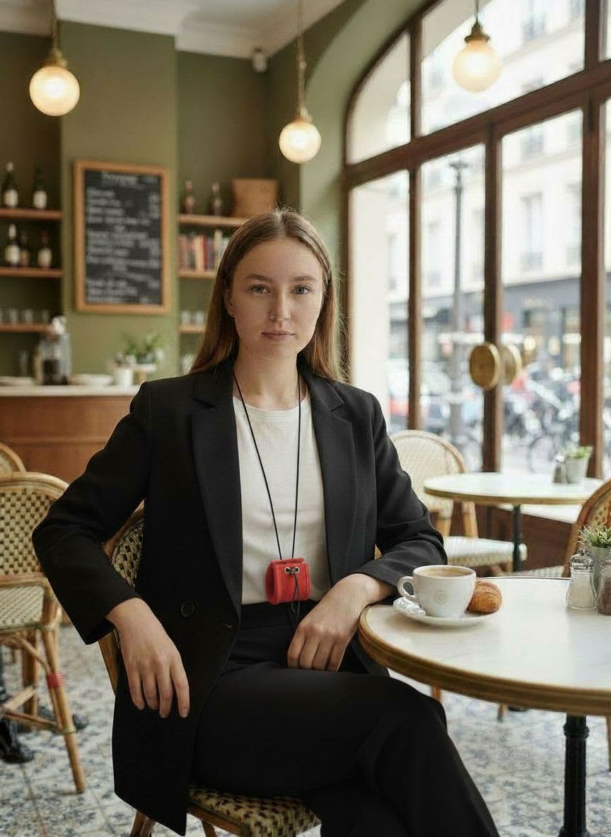 Сумочка для наушников велюр алая