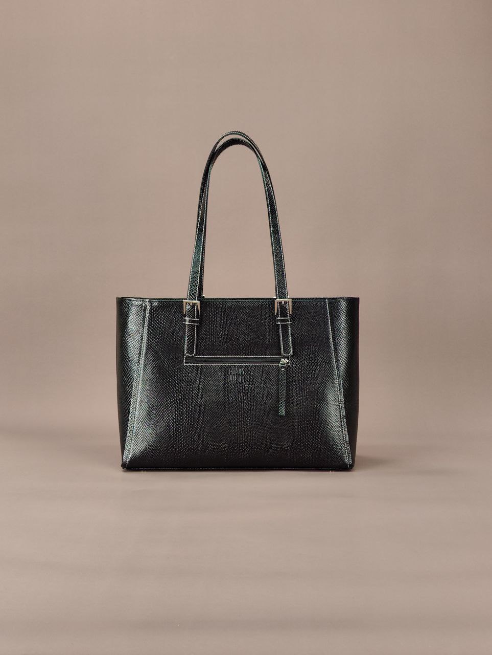 Сумка-шоппер "Linea" черная рептилия