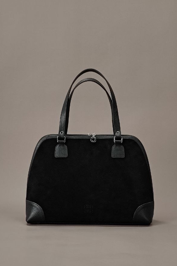 Сумка "Lady" черная с замшей