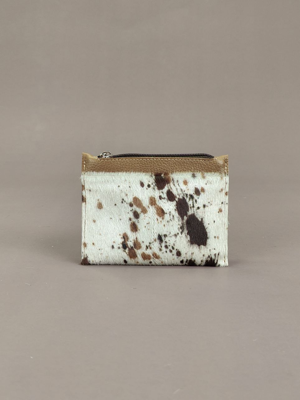 Кошелек "5в1" из меха с принтом коровки