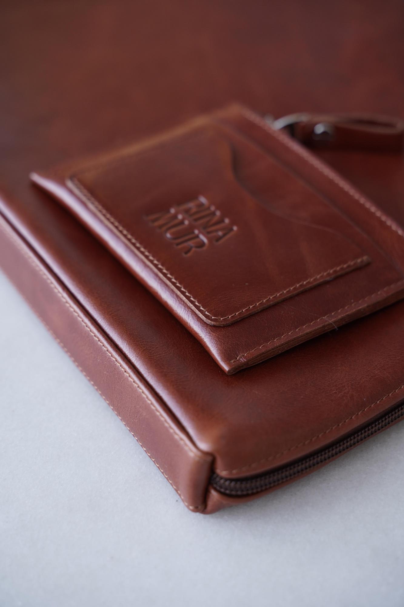 Кошелек "5в1" для автодокументов цвета орех