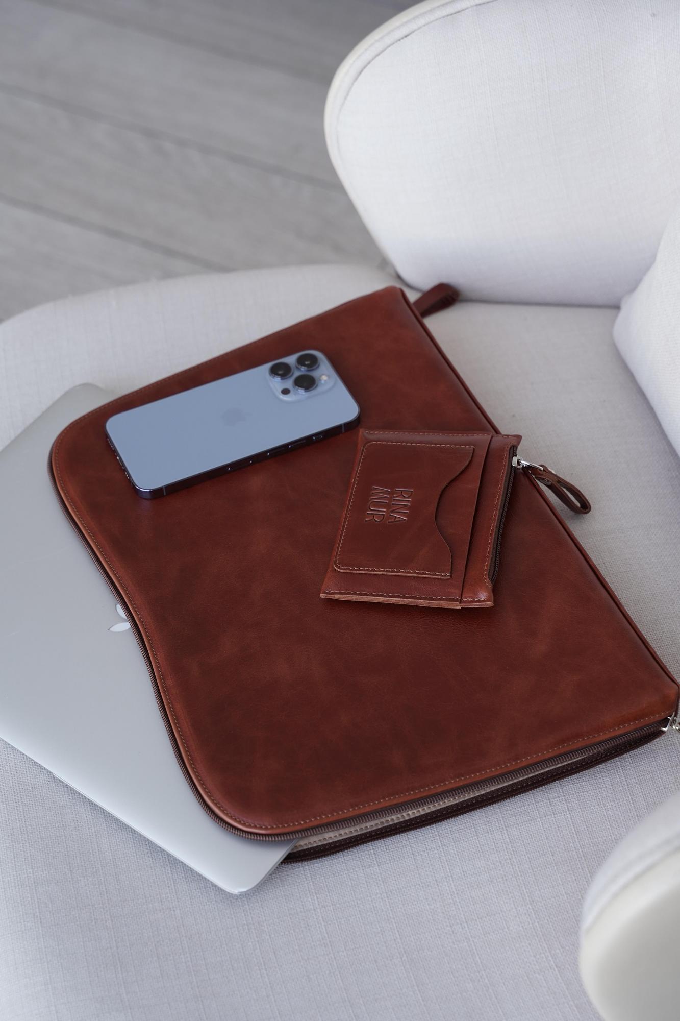 Папка "Волна" женская цвета орех