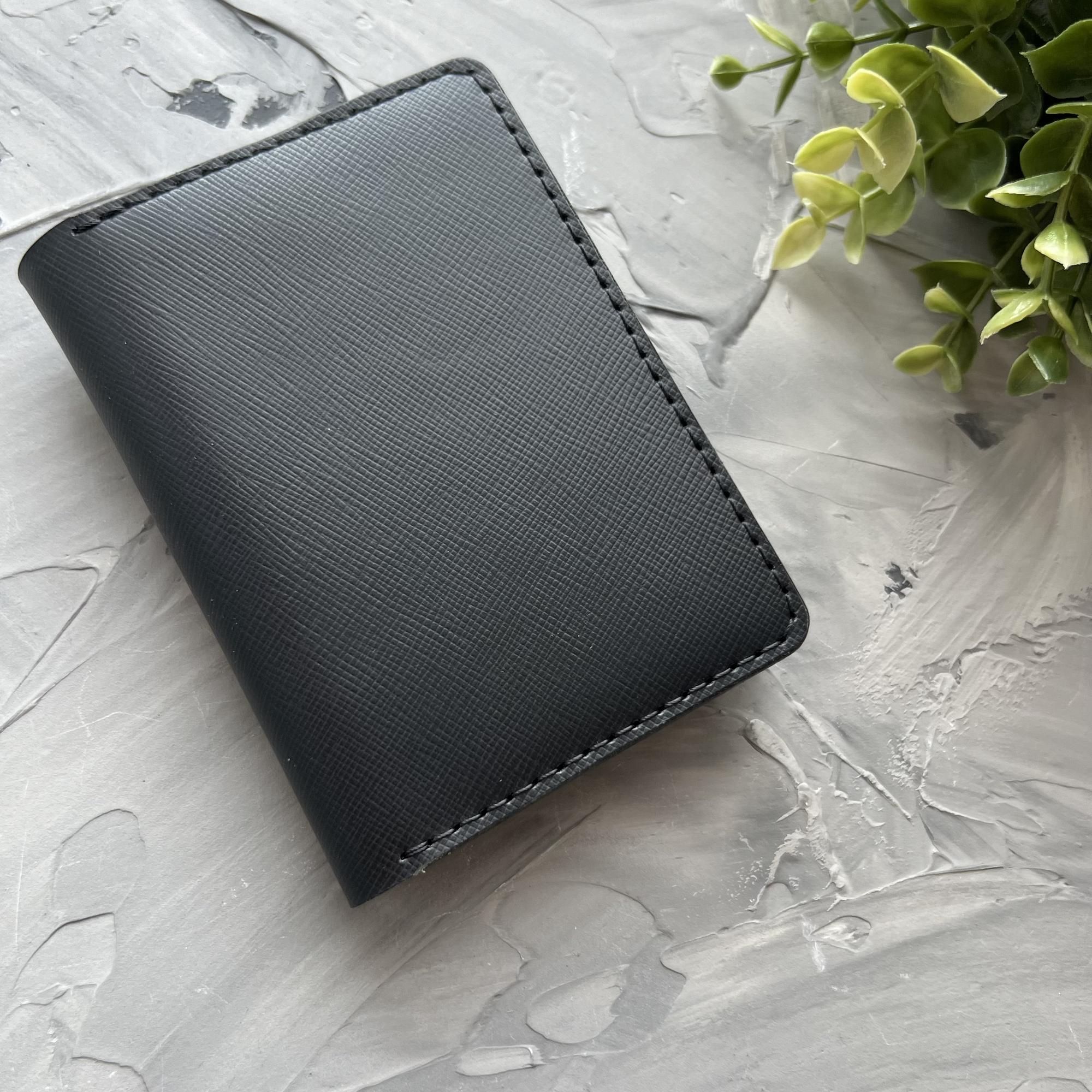 Бумажник СИЭТЛ черный сафьяно