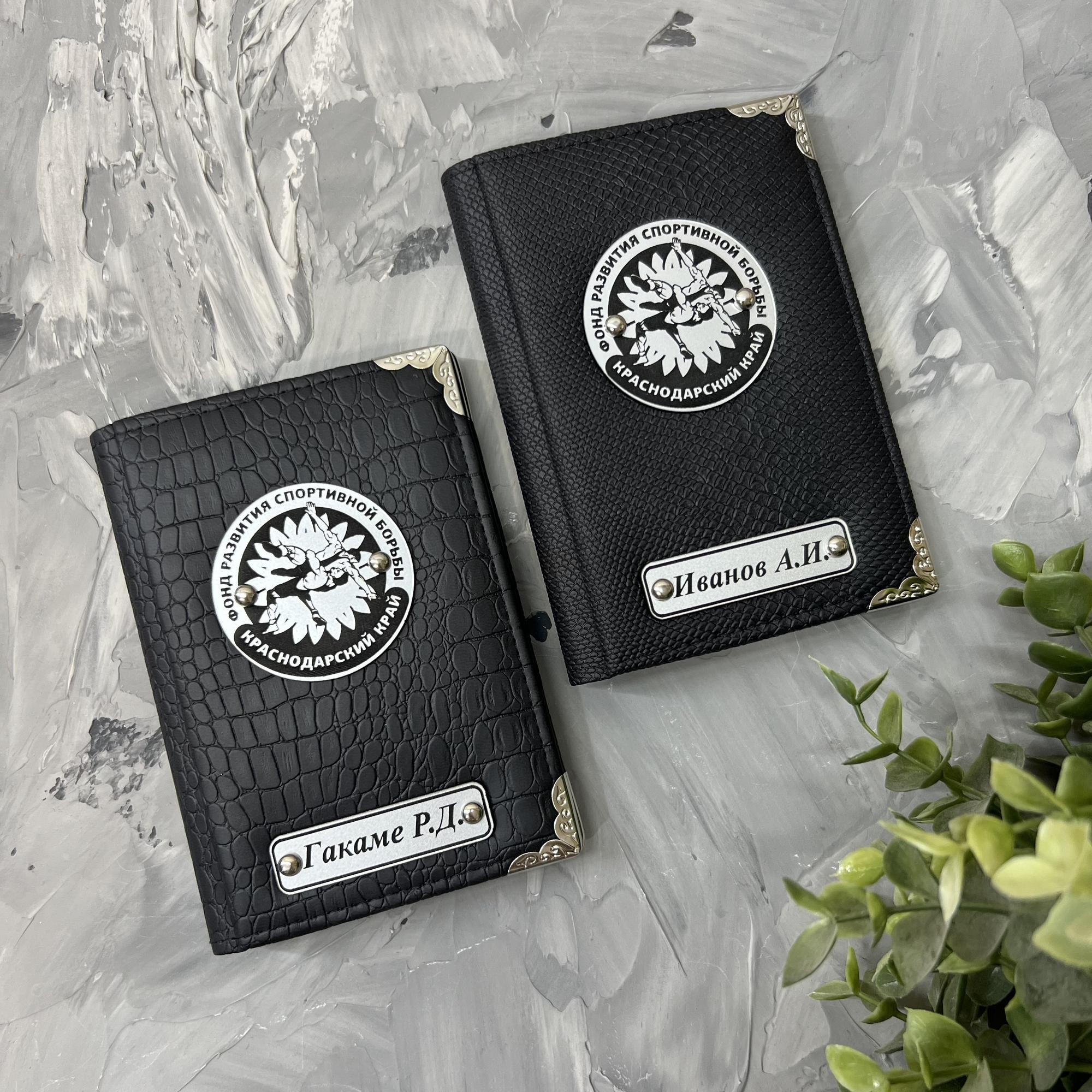 Обложка на паспорт + 2 таблички (серебро)