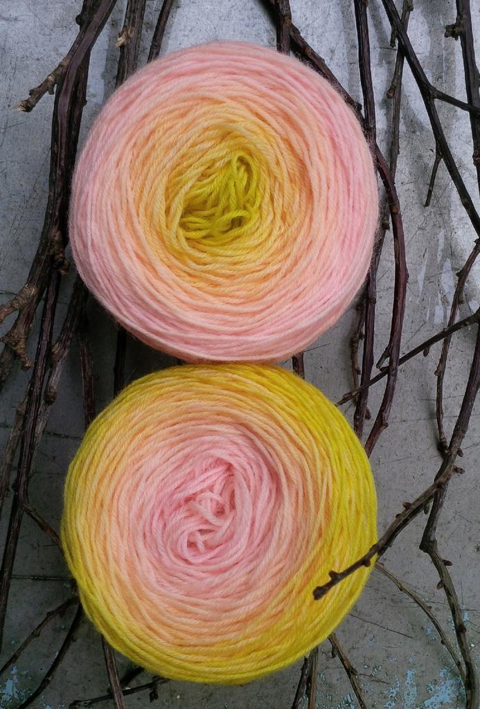 градиентный  набор 82 гр  на  базе Regia выбеленной (поставка основ для окрашивания 2023 год) / шерсть superwash / полиамид "Candy Fairy"