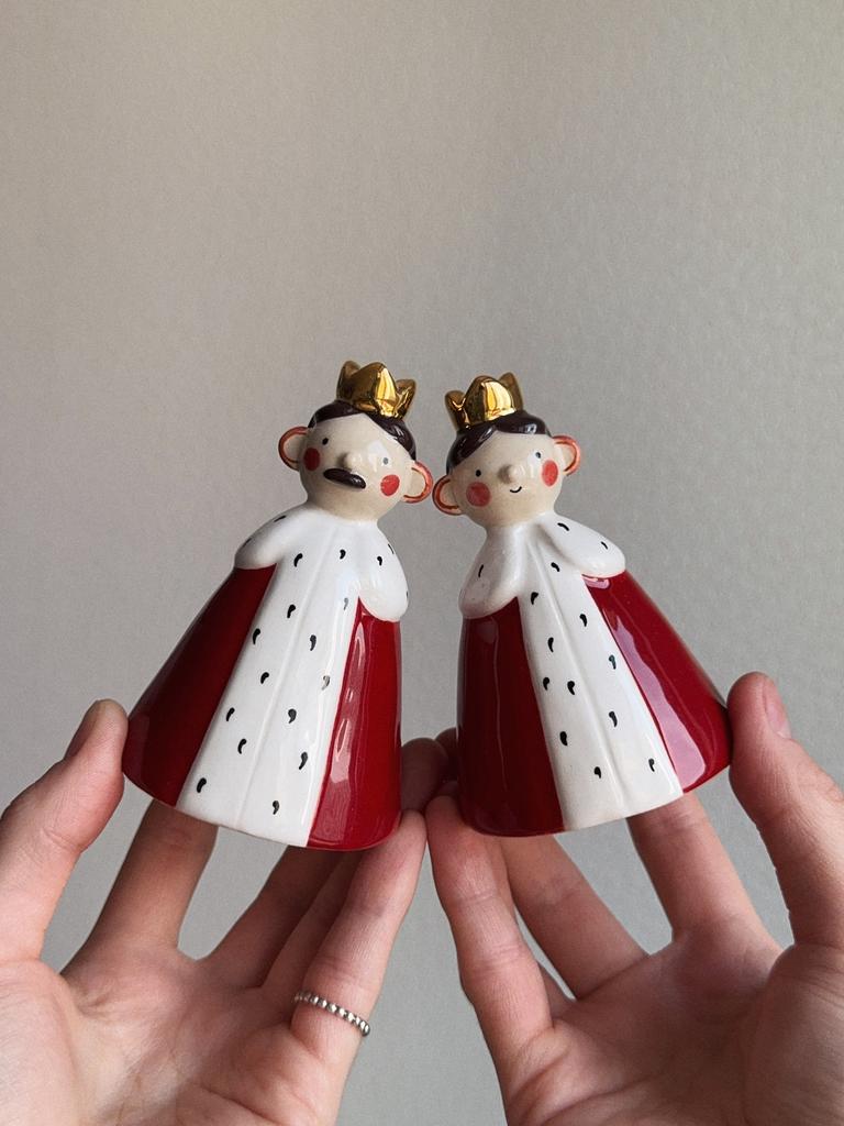 подсвечник король/королева с пушком