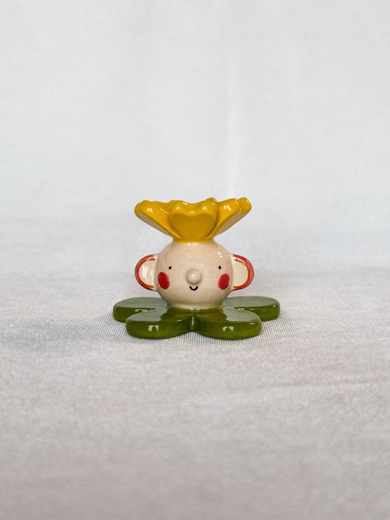 подсвечник "цветочек" желтый