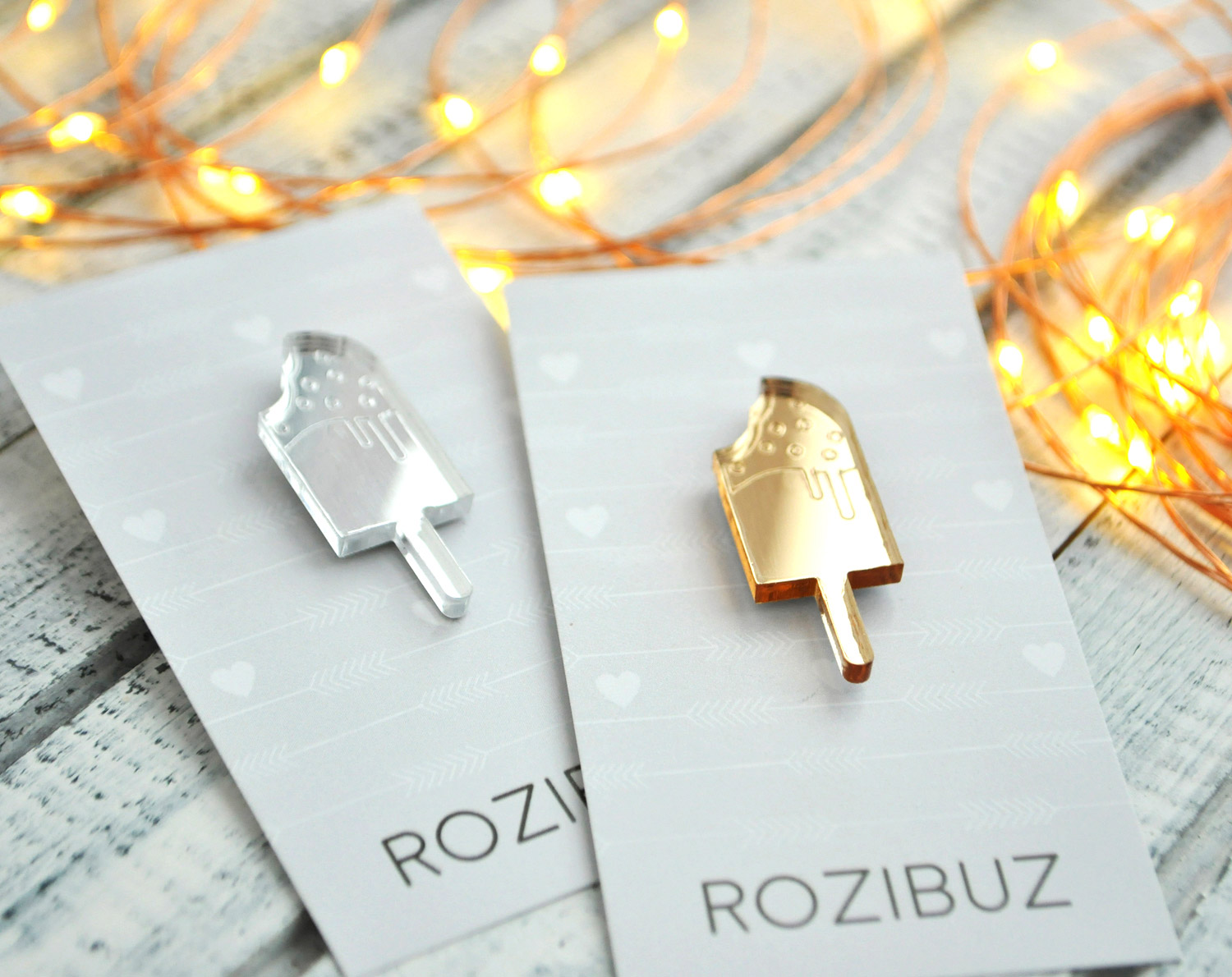 Зеркальное эскимо - зеркальная брошь